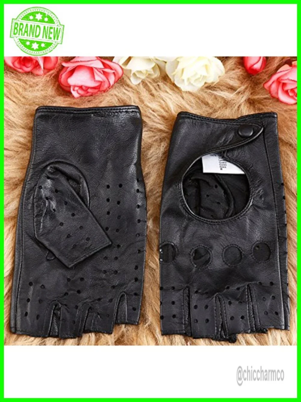 Italian Lambskin Leather Fingerless Driving Gloves for Women, Unlined Outdoor